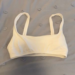 Aerie White Scoop Neck Bikini Top